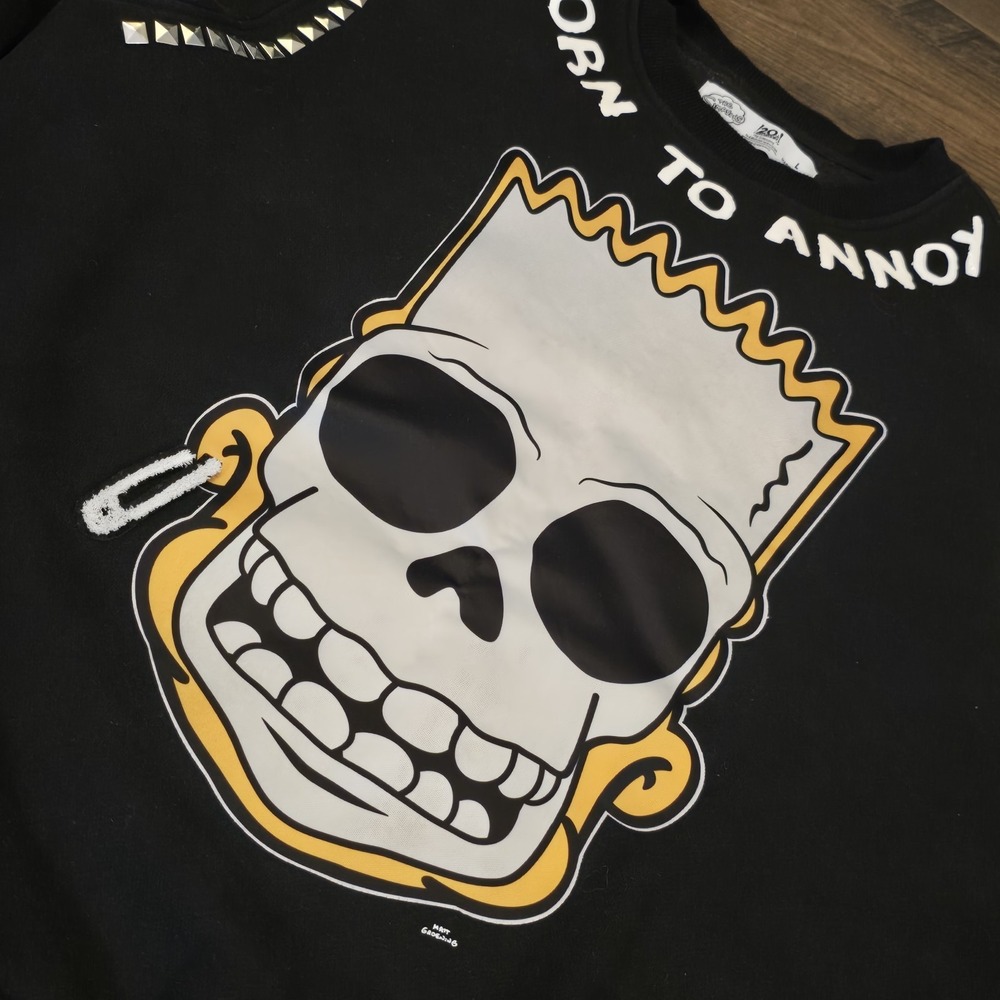 he Simpsons Freeze Max Polished Punk Bart‎ Sweatshirt L Black Pullover